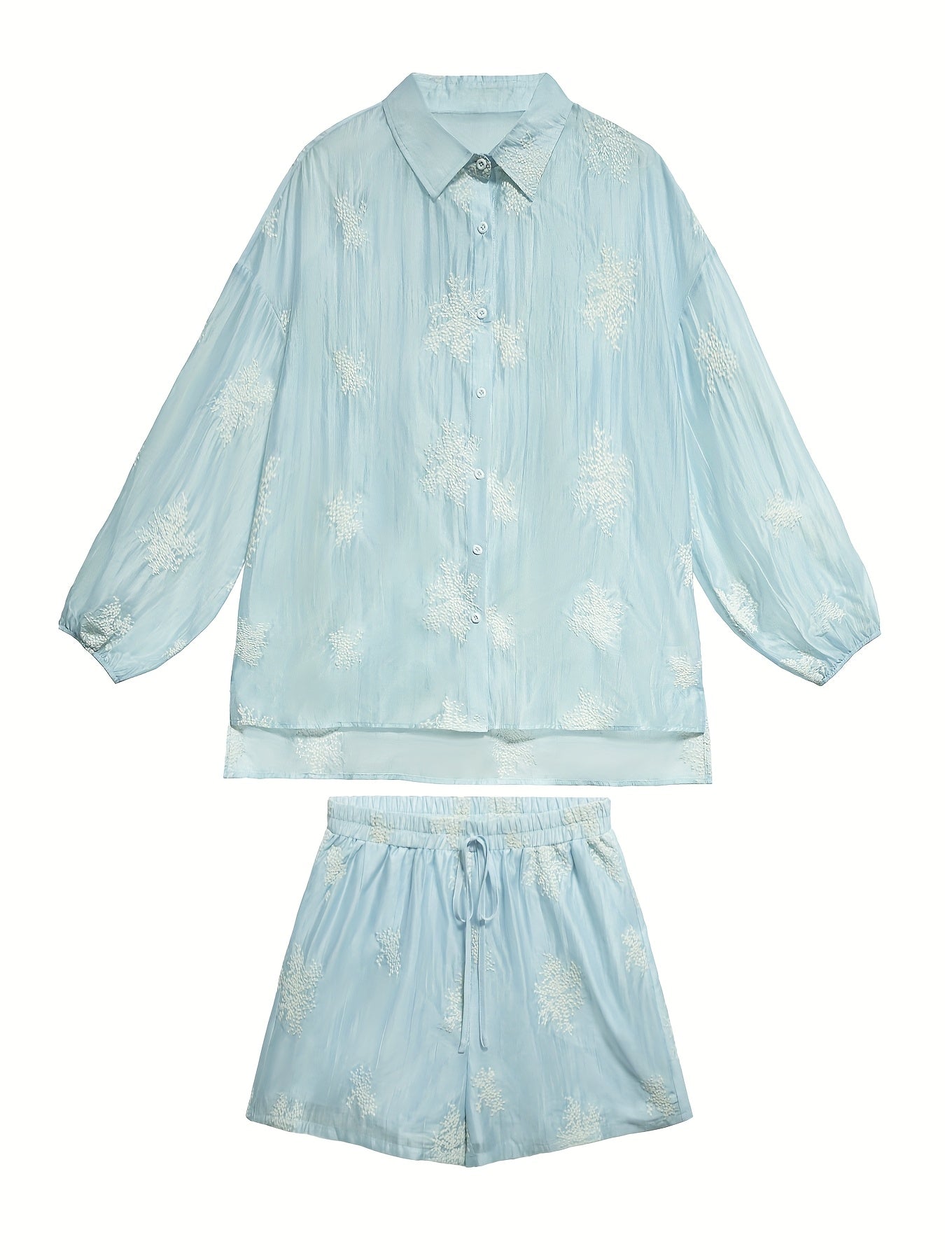 Delicate blue Top and Shorts Set