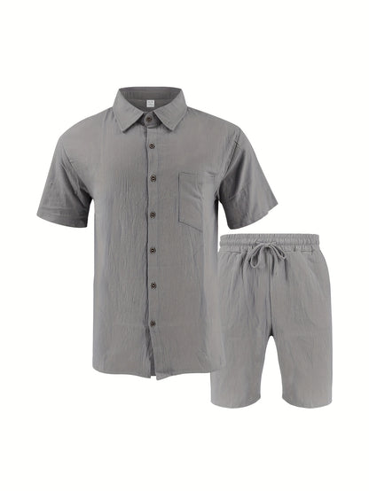 Summer Linen Shirt & Shorts Set Breathable