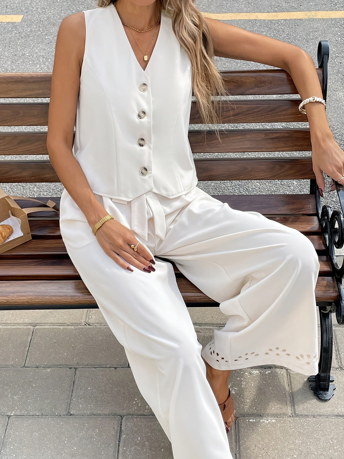 Elegant Burnout V-Neck Sleeveless