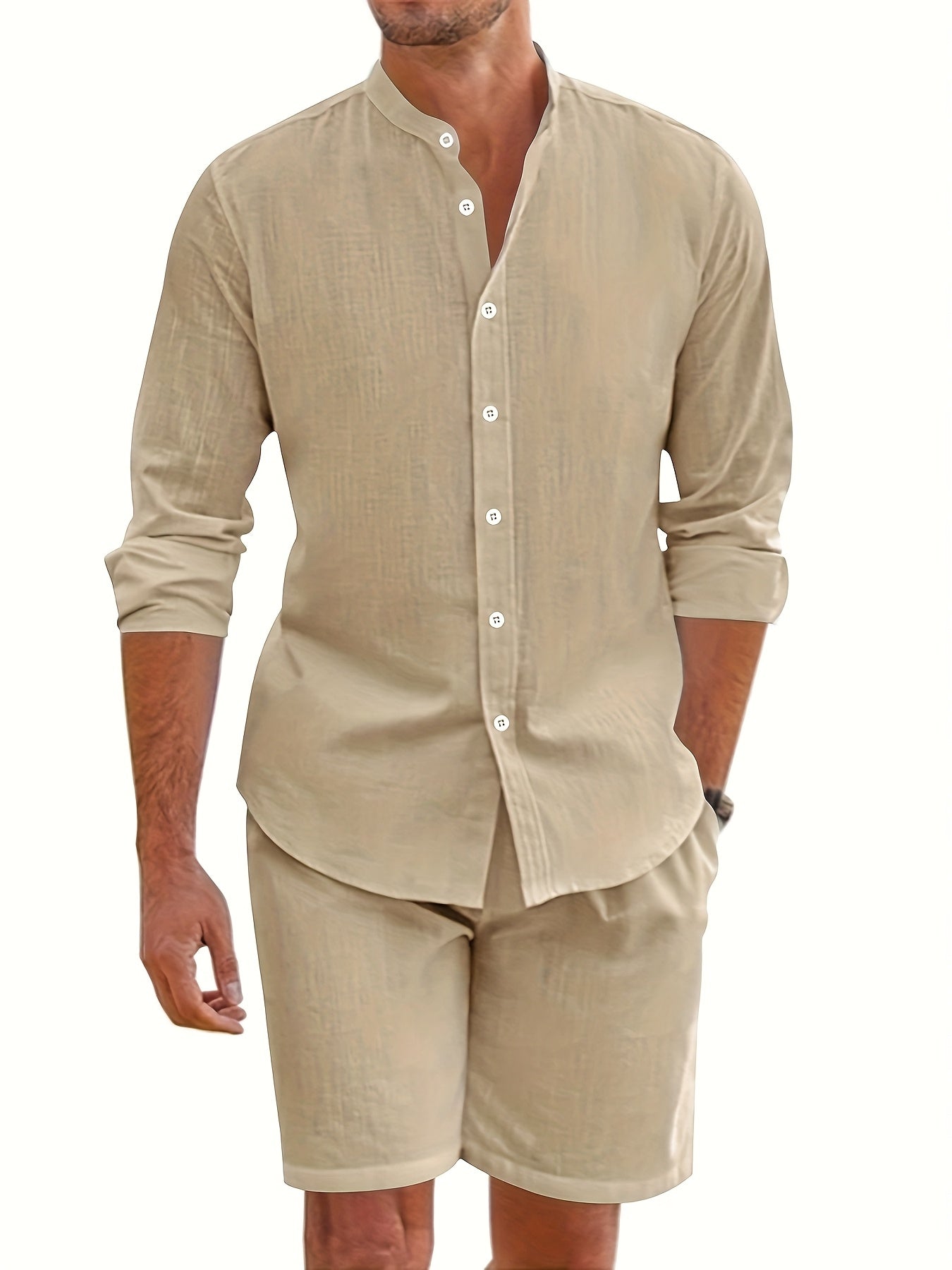 Cool Summer Men's Loose Casual Linen Breathable Set