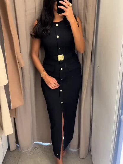 Elegant Waist Belt & Buttons