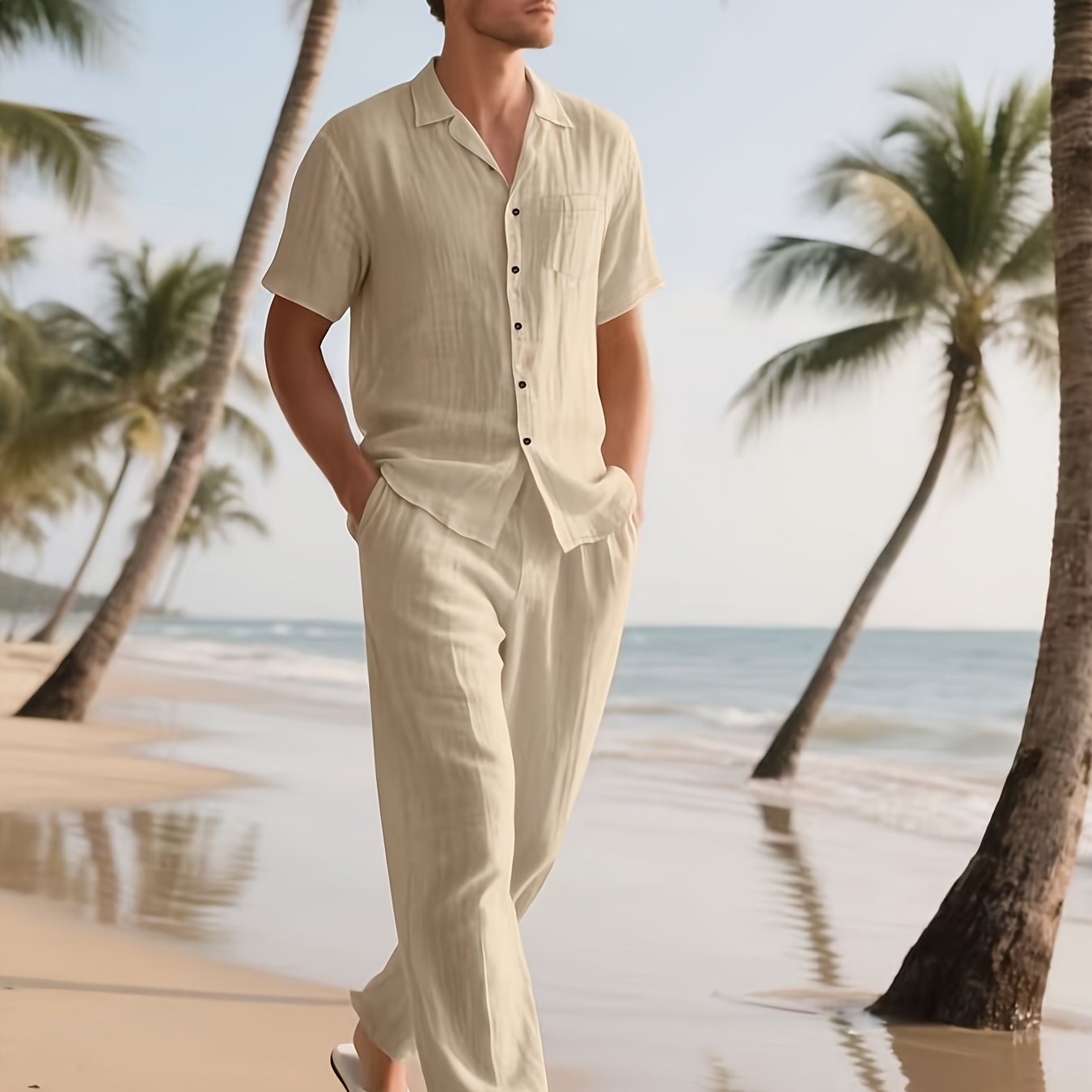 Loose Breathable Beach Set (Shirt & Trouser)