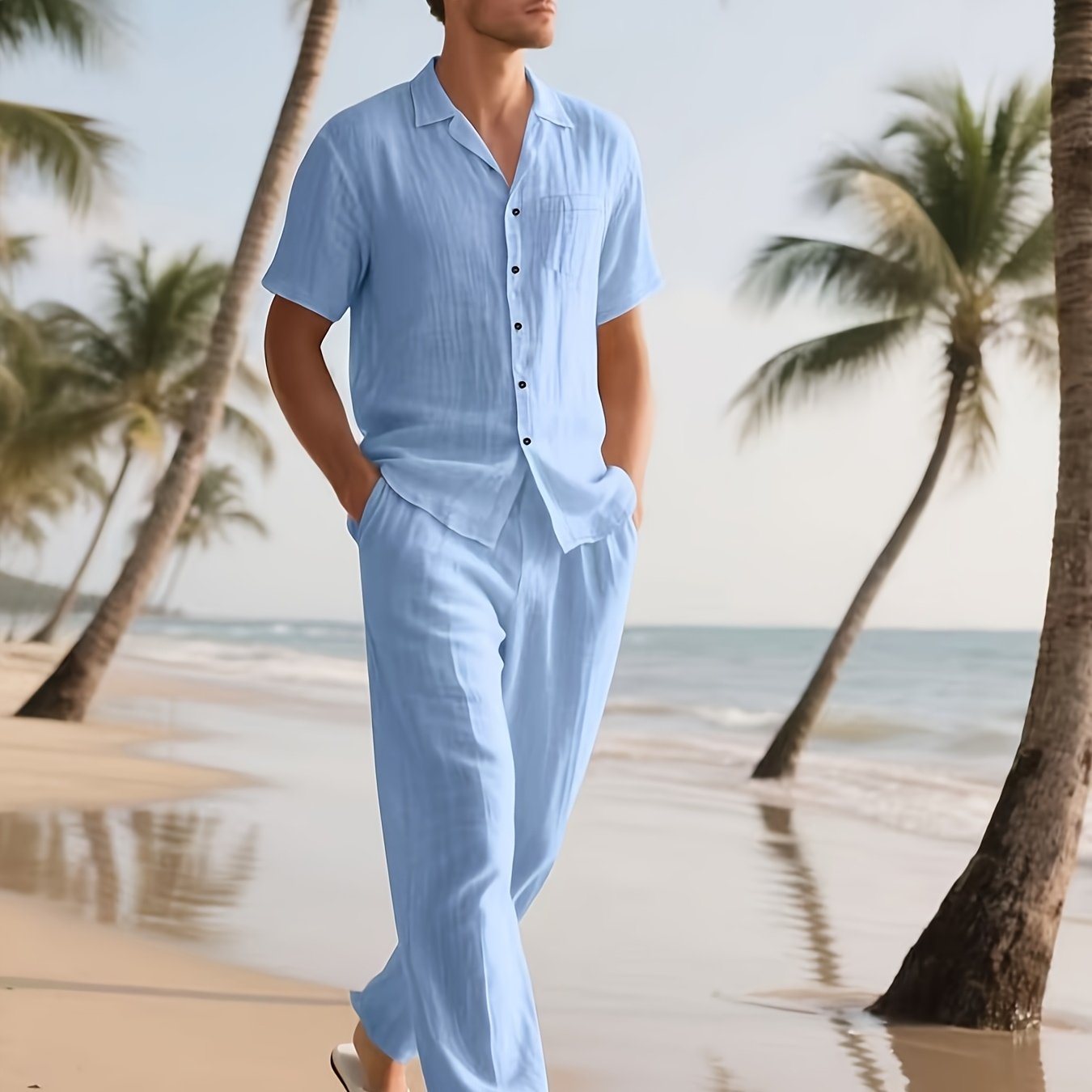 Loose Breathable Beach Set (Shirt & Trouser)