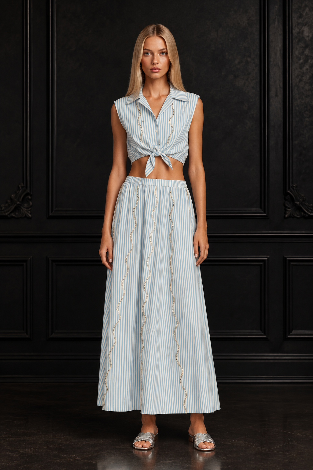 Maje embellished sequin set