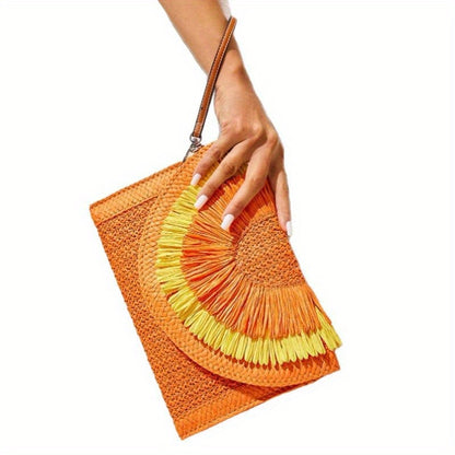 Bohemian Straw Woven Clutch