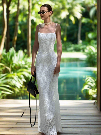 1 Lace White beach bar dress