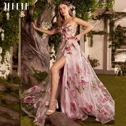 Pink Floral Net Dress