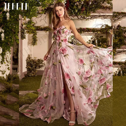 Pink Floral Net Dress