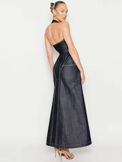 Celebrity Denim Zip dress