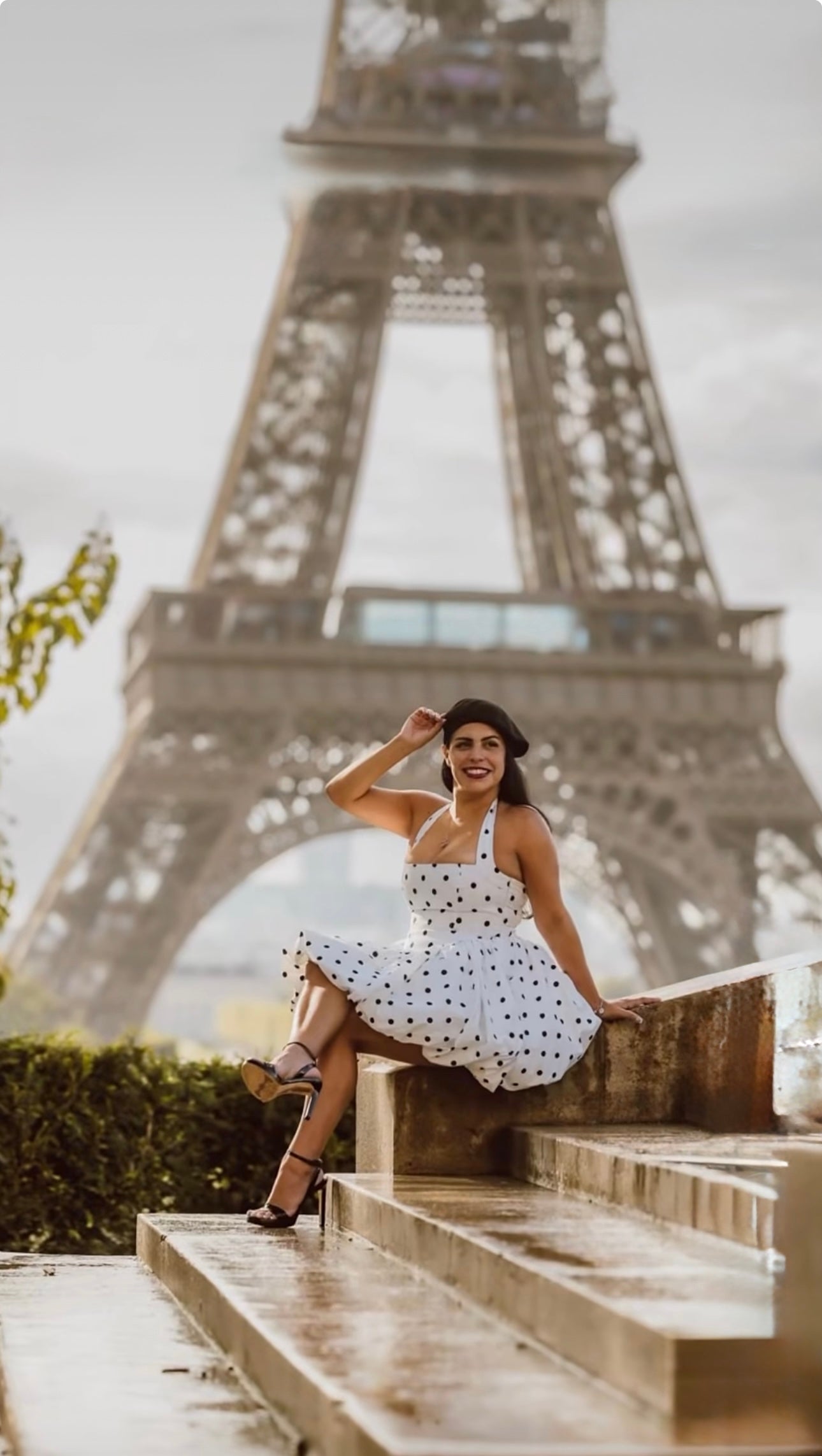 Polka halter neck mini -same day delivery dior vibes