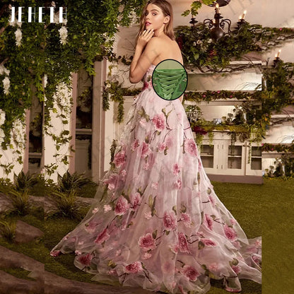Pink Floral Net Dress
