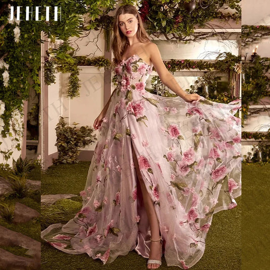 Pink Floral Net Dress