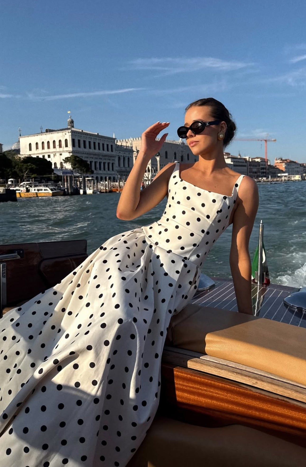 1 long Polka Dots Midi & Long Vacation dress