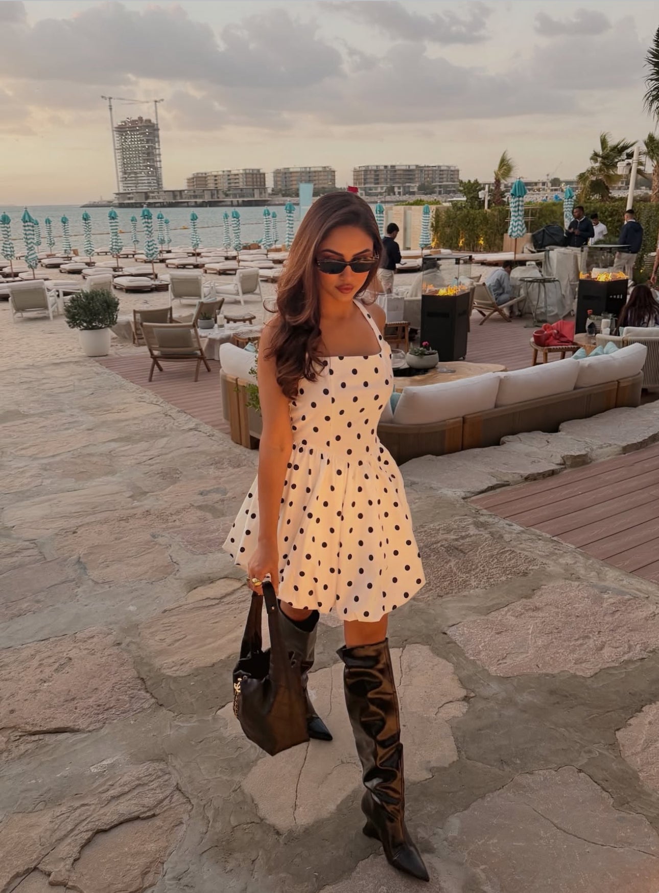 Polka halter neck mini -same day delivery dior vibes - Shellss