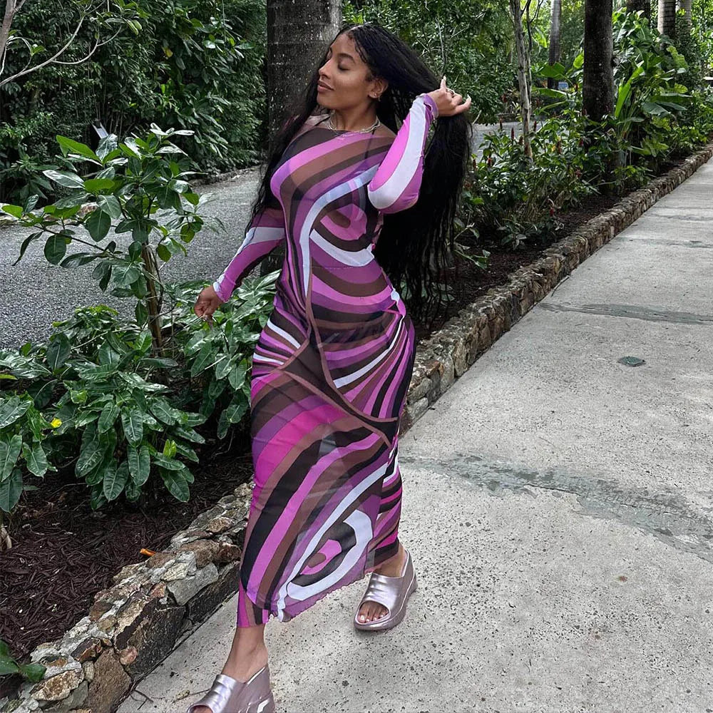Beach-Ready Color-Block Maxi