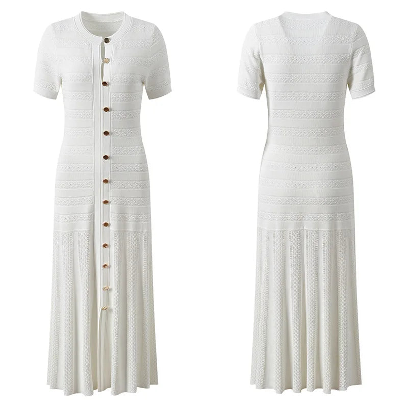 Sandro Spring Crochet Long Dress Knitted