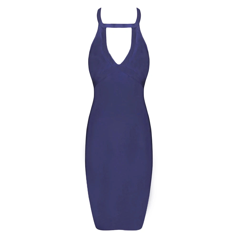 Halter Keyhole Bandage Dress