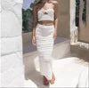 A Two-piece Cross-border Sexy Hot Girl Set From Europe and America, Featuring a Cutout Strapless Top and a Body-hugging Skirt