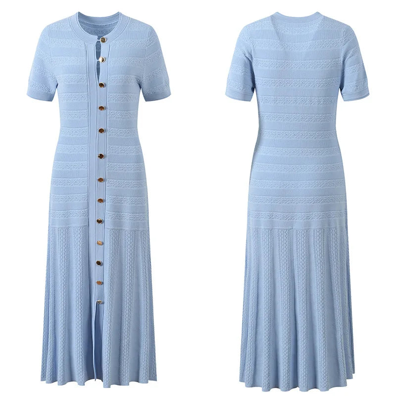 Sandro Spring Crochet Long Dress Knitted