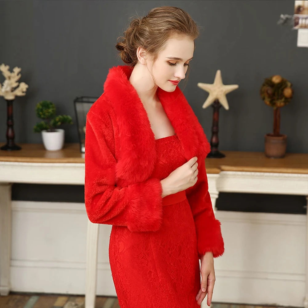 Warm Faux Fur Long Sleeve Crop