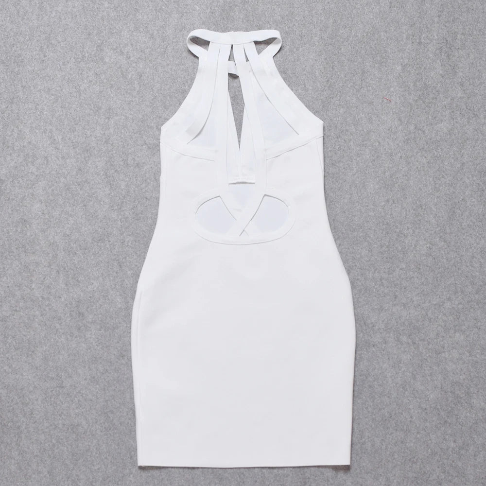 Halter Keyhole Bandage Dress