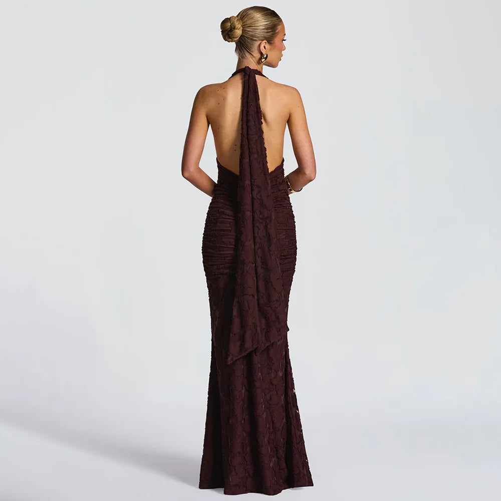 Deep V-Neck Backless Party Dress