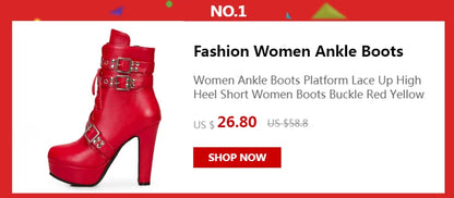 Fashion Ankle Boots For Women High Heels Buckle