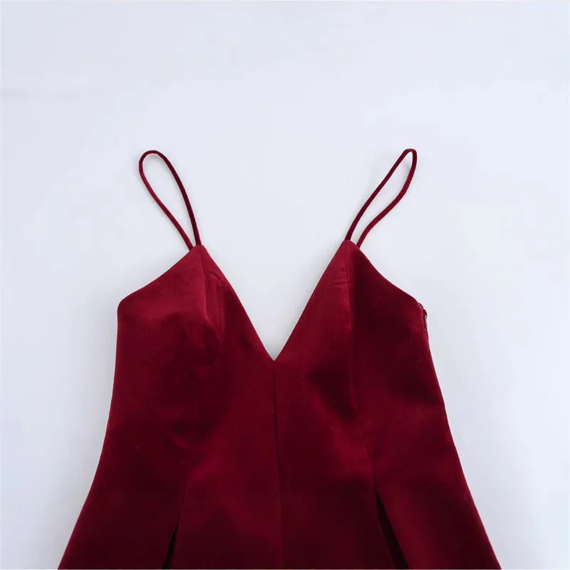 Velvet Mini Red Dress