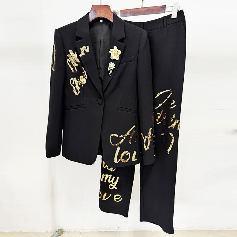 Wholesale Luxury White Womens Suit Set Elegant Tailored Office Business Blazer Pants Formal Wear for Ladies