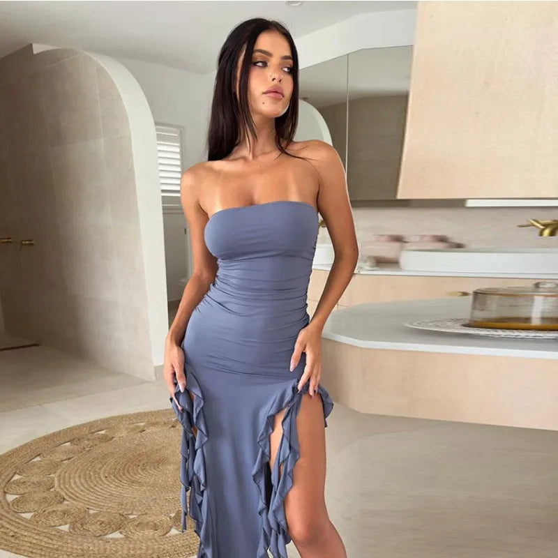 Slit Midi Dress