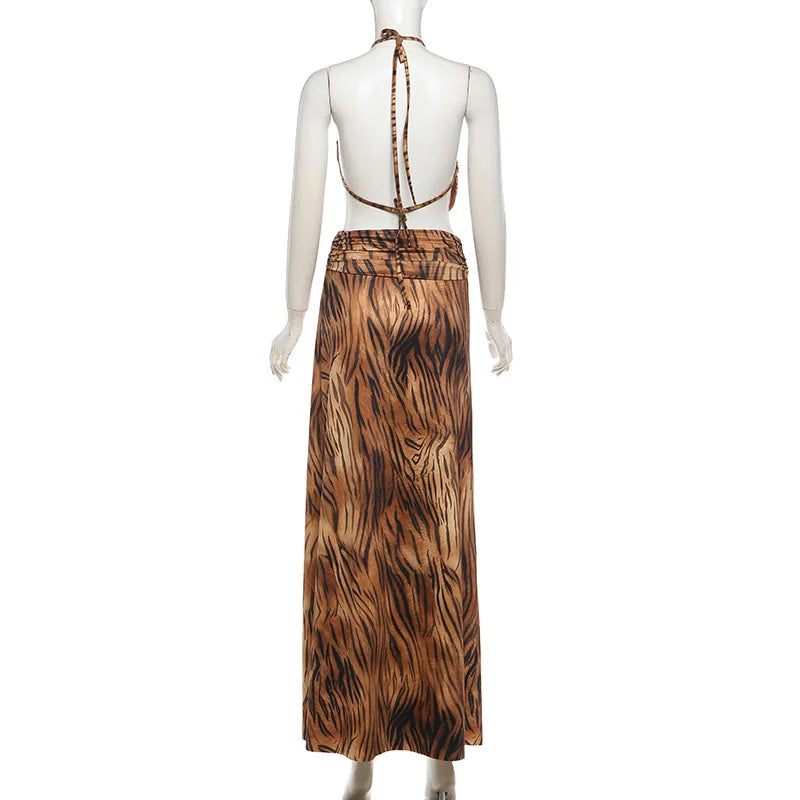 Sexy Halter Neck Printed dress