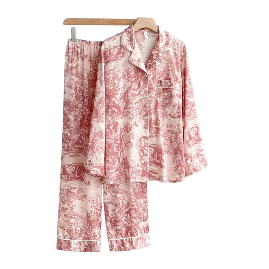 2025 Dior Print Silk Lounge set