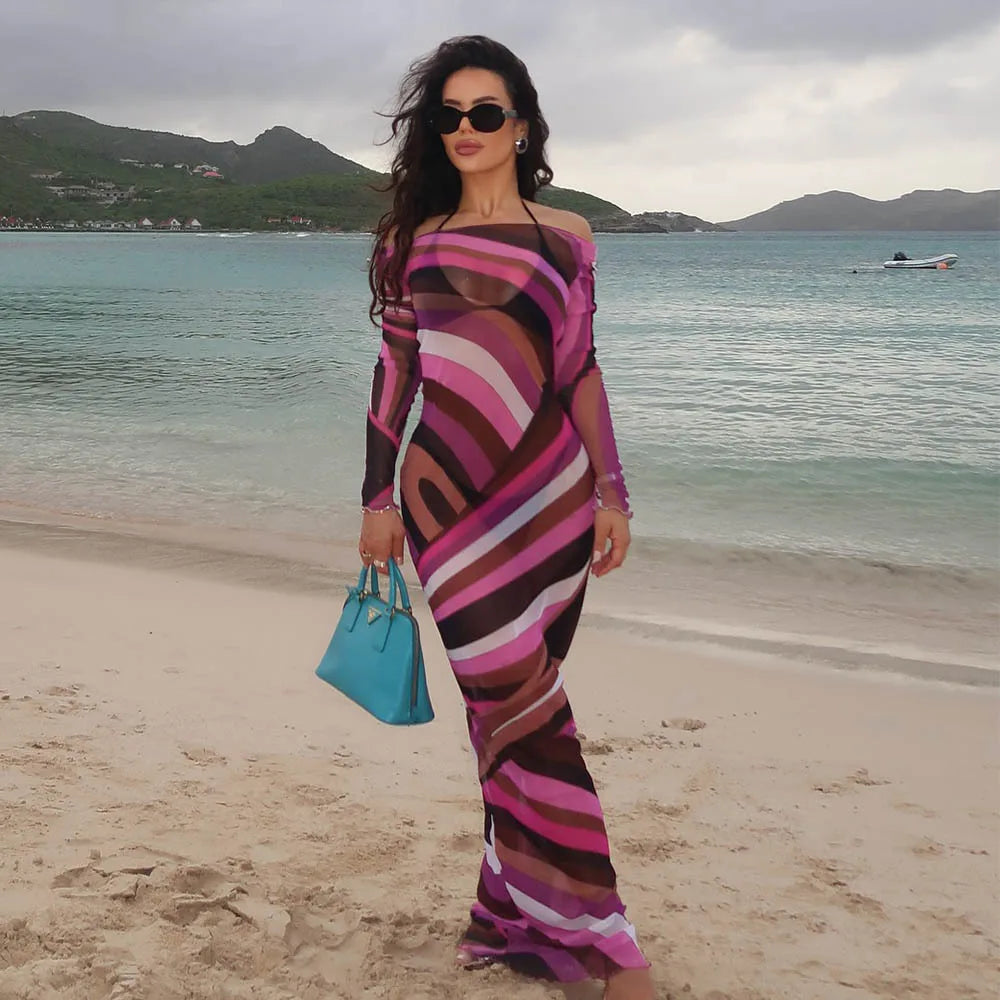 Beach-Ready Color-Block Maxi