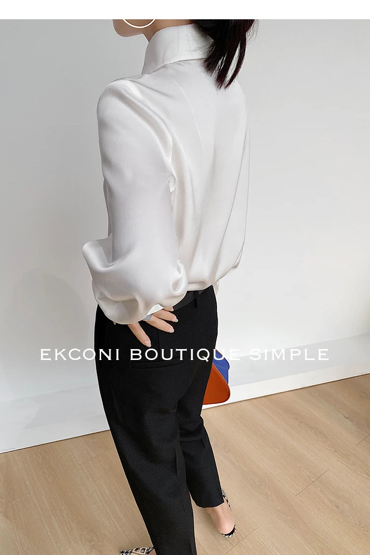 Stylish Elegant Turn Down Collar