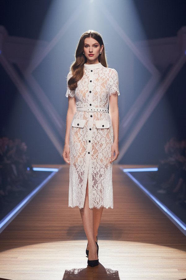 Selfportrait lace white ivory dress - Shellss