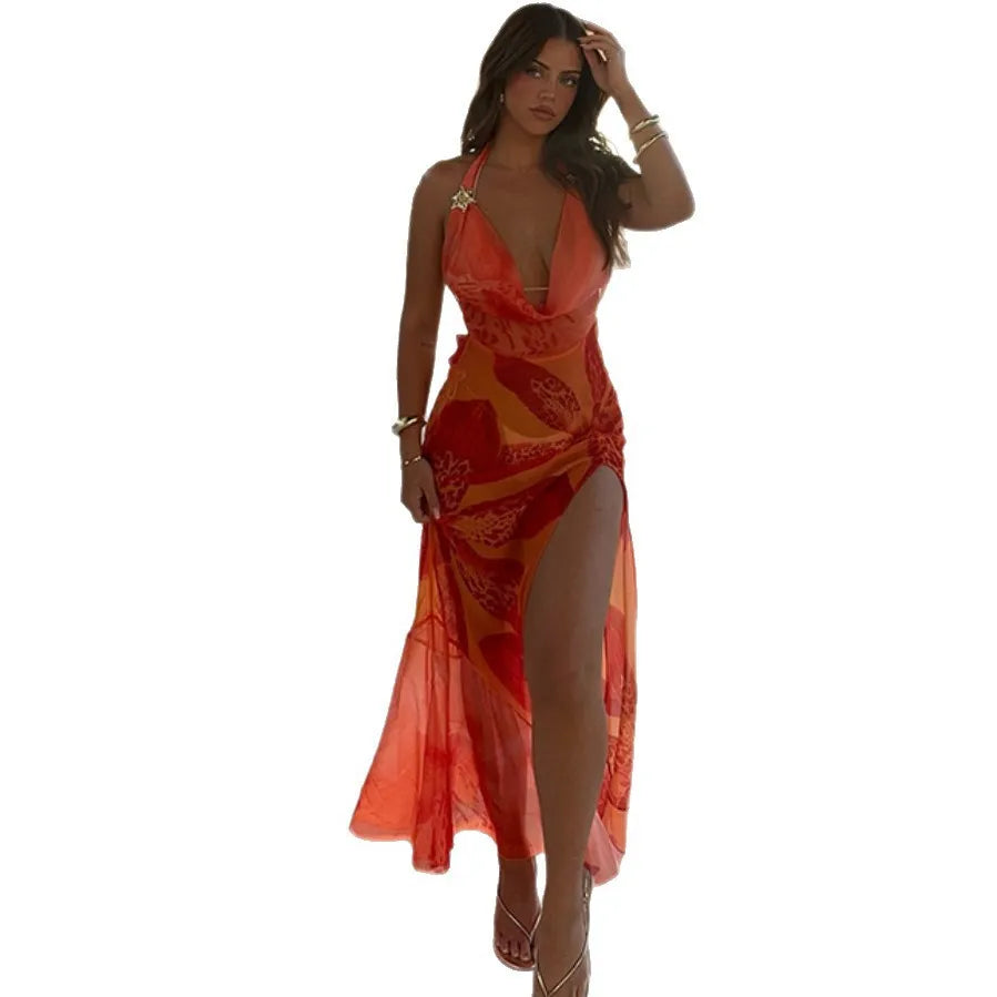 Pucci mesh Vibes Long Slit Sundowner - Shellss