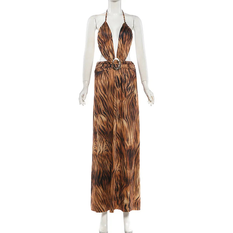 Sexy Halter Neck Printed dress