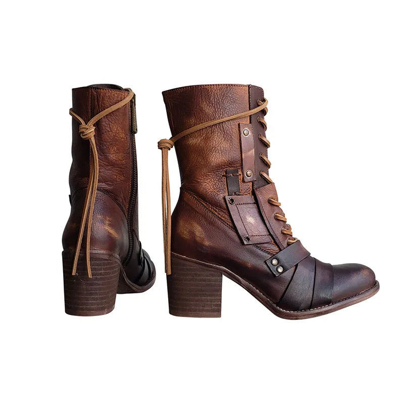 New Women German Outdoor Lace-up Ankle Boots