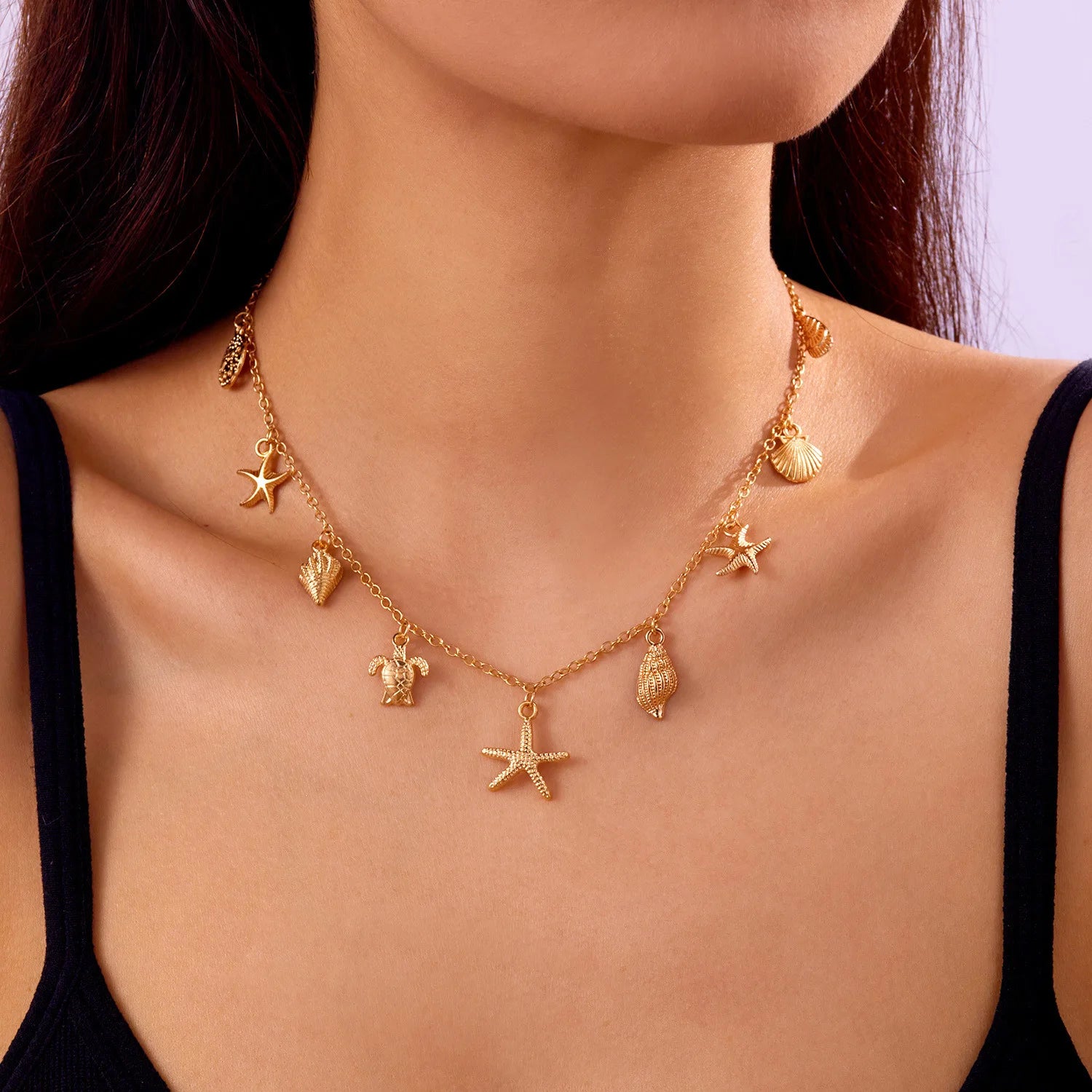 Gold Plated Alloy Pearl Necklace