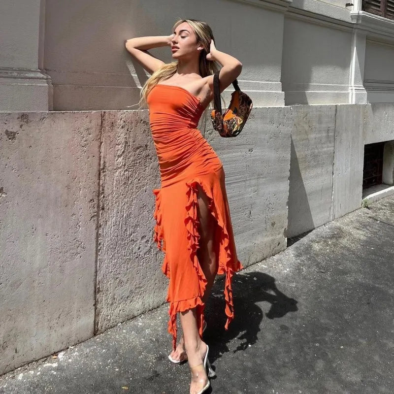 Slit Midi Dress
