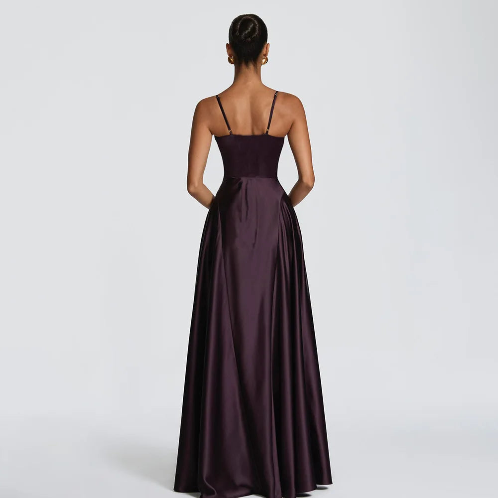 Sexy Heavy Satin High End Summer Spaghetti Strap Women Casual Maxi Long Dress Elegant Ladies Party Club Dress 2026