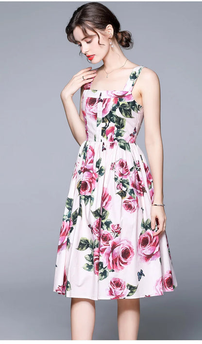 Pink Floral Midi