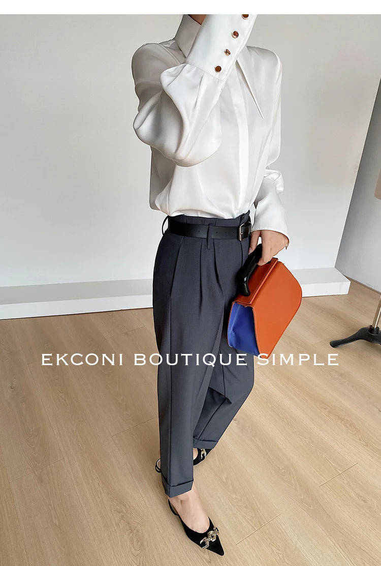 Stylish Elegant Turn Down Collar