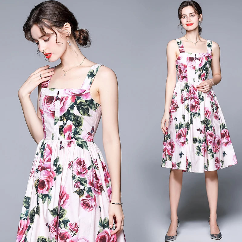 Pink Floral Midi