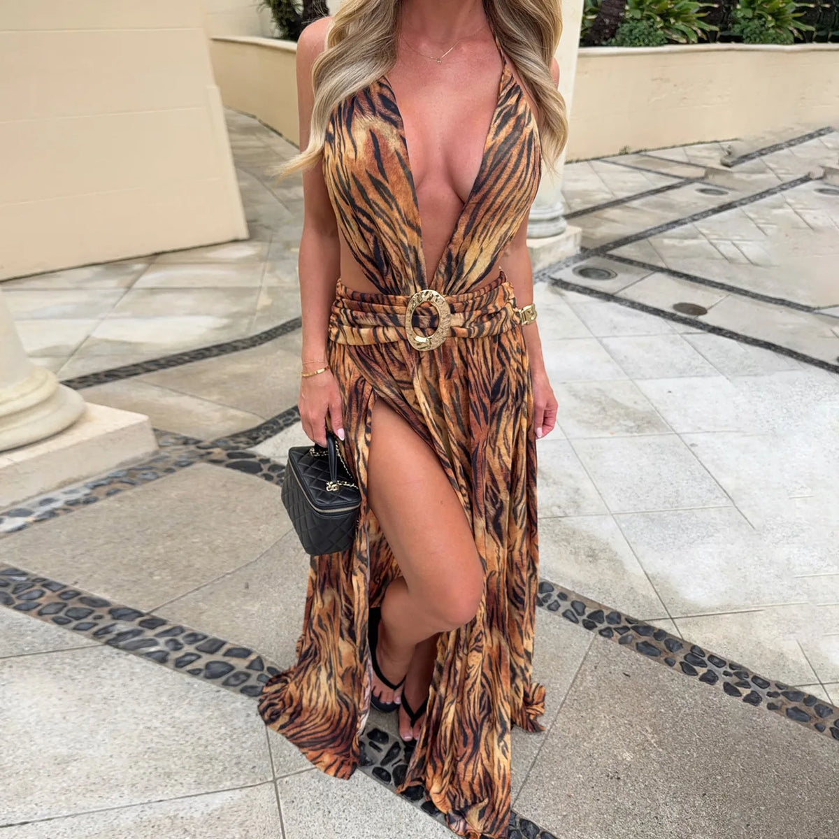 Sexy Halter Neck Printed dress