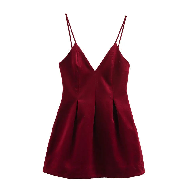 Velvet Mini Red Dress