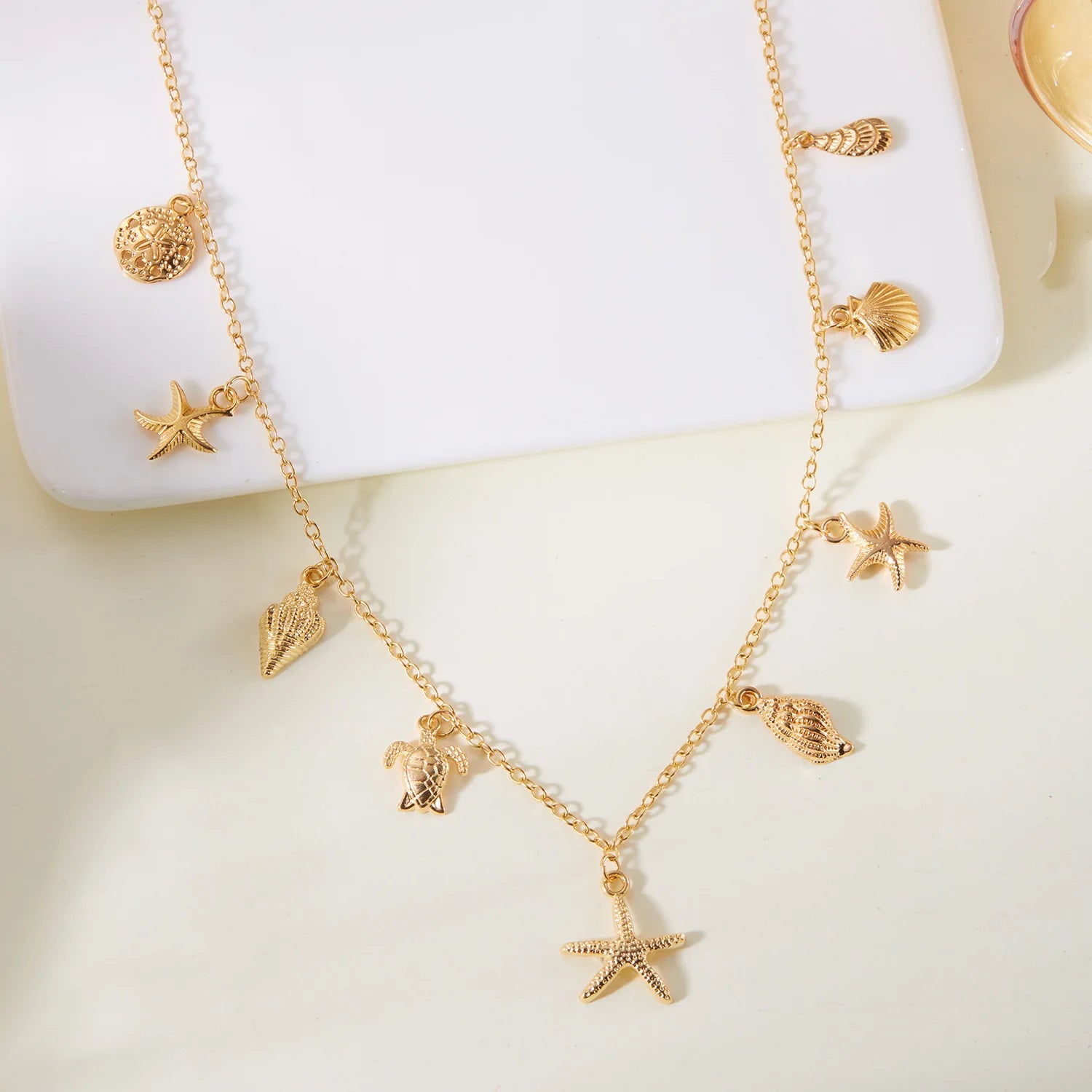 Gold Plated Alloy Pearl Necklace