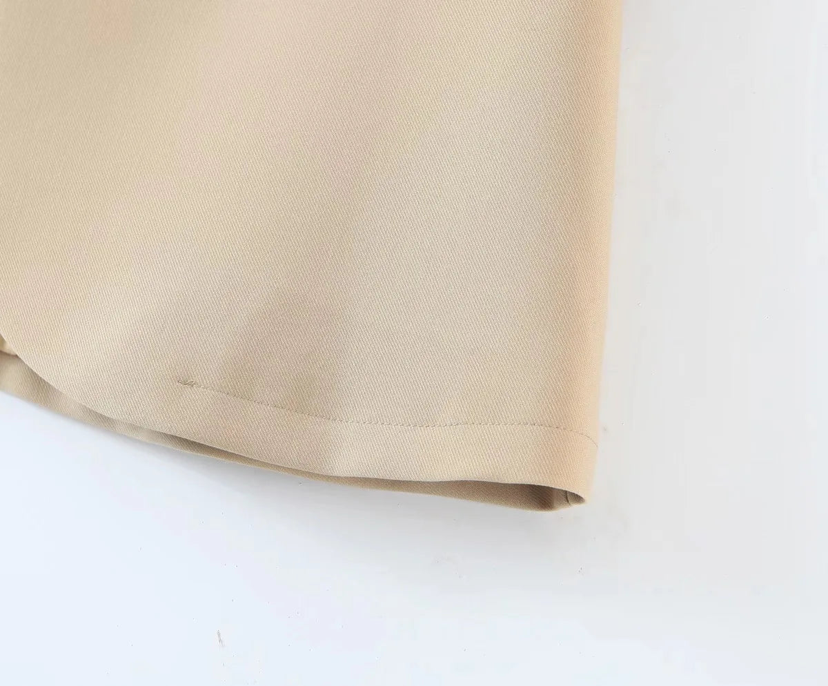 2 pieces 1 set Women One Button Short Blazer Cropped