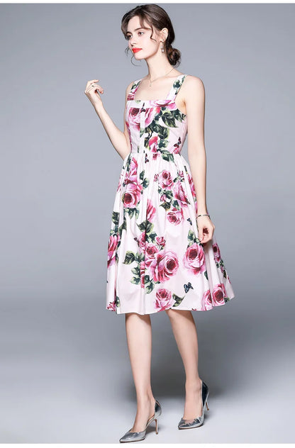 Pink Floral Midi