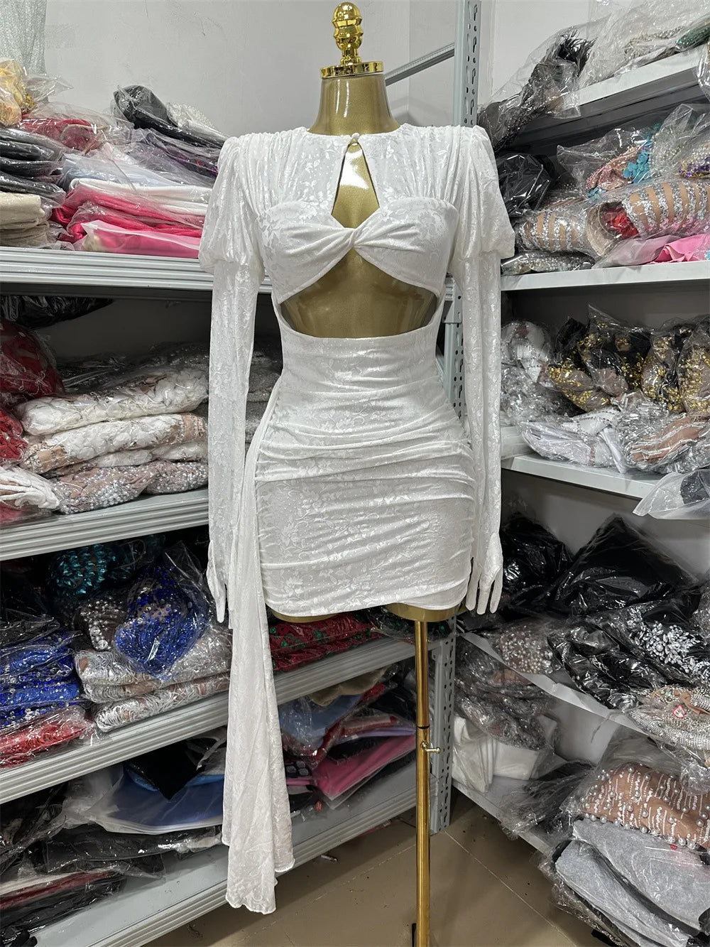 Lace Cutout Bodycon Mini Dress